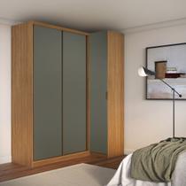 Guarda Roupa de Canto Porta de Correr 3 Portas MDF Altezza Clean Belmax