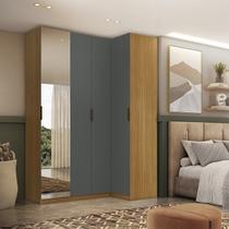 Guarda-Roupa de Canto Reto 4 Portas Espelho Altezza Clean