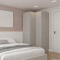Guarda-roupa de Canto Reto Modular 95cm com Portas e Cabideiros Jade CabeCasa MadeiraOriginals