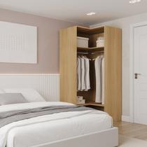 Guarda-roupa de Canto Reto Modular 95cm sem Portas com Cabideiros Jade CabeCasa MadeiraOriginals