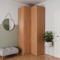 Guarda Roupa de Canto Reto Modular com 3 Prateleiras 2 Gavetas Hera CabeCasa MadeiraOriginals Louro