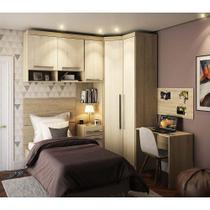 Guarda Roupa De Canto Solteiro 1 Gaveta C/ Cabeceira E Escri