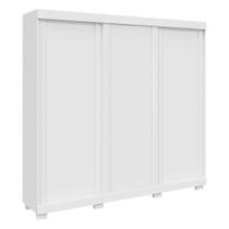 Guarda Roupa De Casal 100 % Mdf 3 Portas 4 Gavetas Zara Acp Móveis Branco