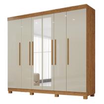 Guarda-Roupa de Casal 100% MDF 6 Portas 4 Gavetas Inglaterra Com Espelho - Tudo de Móveis