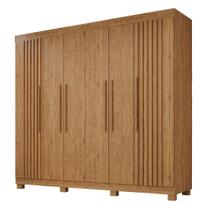 Guarda-Roupa de Casal 100% MDF 6 Portas 4 Gavetas Inglaterra Ripado - Tudo de Móveis Guarda-Roupa de Casal 100% MDF 6 Portas 4 Gavetas Inglaterra Ripado - Tudo de Móveis