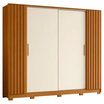 Guarda Roupa De Casal 4 Portas 4 Gavetas Grande Jacarandá Cinamomo/Off White