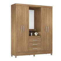 Guarda Roupa de Casal 4 Portas Diamante Amendola c/ Espelho - Bela Móveis