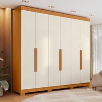 Guarda-Roupa de Casal 6 Portas Vinci Off White/Cinamomo Guarda-Roupa de Casal 6 Portas Vinci Off White/Cinamomo