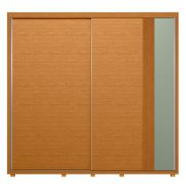 Guarda Roupa De Casal Acácia Com 2 Portas Deslizantes 4 Gavetas Cinamomo / Sálvia - Móveis Leartam