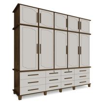 Guarda Roupa de Casal Bettania com 5 Portas Malbec/Off White - Bela Móveis
