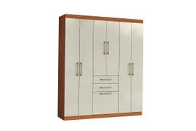 Guarda-Roupa De Casal Cancum Com 7 Portas 2 Gavetas Cinamomo Areia Aramóveis Guarda-Roupa De Casal Cancum Com 7 Portas 2 Gavetas Cinamomo Areia Aramóveis