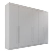 Guarda Roupa de Casal com 6 Gavetas e 6 Portas de Bater 100 em MDF Chapa de 15mm Dobradiça Telescópica Puxador de MDF A 230 X L 273 X C 52 Cm Itália