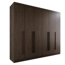 Guarda Roupa de Casal com 6 Portas de Bater 6 Gavetas 8 prateleiras em Chapa de 15mm MDP Pintura UV A 230 X L 240 X C 60 Cm Sparta
