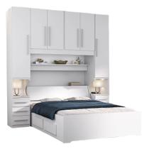 Guarda-roupa de Casal com Cama Bau Padrão Embutida 1220 Branco Guarda-roupa de Casal com Cama Bau Padrão Embutida 1220 Branco
