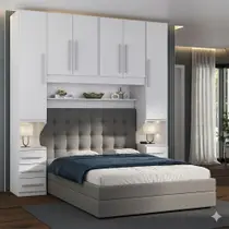 Guarda-roupa de Casal com espaço para Cama Box padrão 1220S Branco