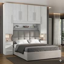 Guarda-roupa de Casal com espaço para Cama Box Queen Size 1220SQ Carvalho Claro