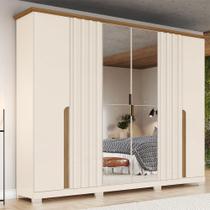 Guarda Roupa de Casal Com Espelho 6 Portas 6 Gav. Napoli