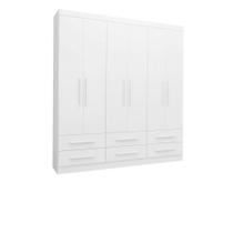 Guarda Roupa De Casal Majestic 6 Portas 6 Gavetas Branco Branco
