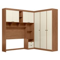 Guarda Roupa de Casal Modulado Lugano Jatoba Areia Santos Andira