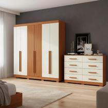 Guarda Roupa De Casal Sonata Com 6 Portas E Cômoda 8 Gavetas Amplo Espaço Interno Aramóveis Guarda Roupa De Casal Sonata Com 6 Portas E Cômoda 8 Gavetas Amplo Espaço Interno Aramóveis