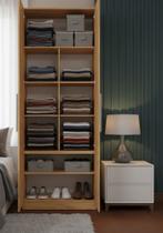 Guarda-Roupa de Solteiro Modular com Nichos 1012 Castanho