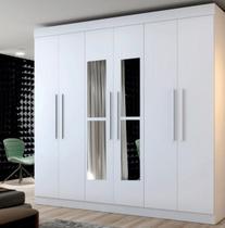 Guarda Roupa Delta 6 Pts Com Espelho Branco - Leifer Guarda Roupa Delta 6 Pts Com Espelho Branco - Leifer