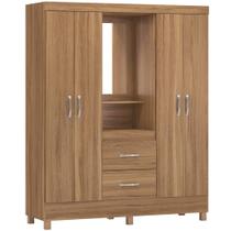 Guarda Roupa Demobile capelinha Lord 4 portas 2 gavetas com penteadeira espelho Amendola Touch 134