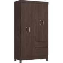 Guarda Roupa Demóbile Lotus solteiro infantil 4 portas 2 gavetas Café 205