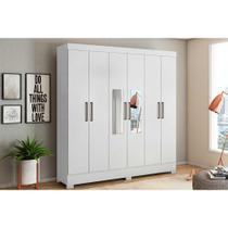 Guarda Roupa Demóbile Prático 6 Portas c/Espelho Branco Guarda Roupa Demóbile Prático 6 Portas c/Espelho Branco