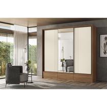 Guarda-roupa Democrata 03 Pts de Correr (flex) com Espelho