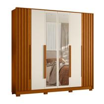 Guarda Roupa Deville com Espelho 6 Portas Cinamomo/Off White - ABZ