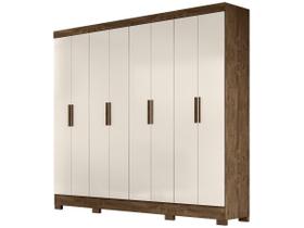 Guarda Roupa Diplomata 236cm 8 Portas Castanho Wood Off White Moval Guarda Roupa Diplomata 236cm 8 Portas Castanho Wood Off White Moval
