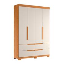 Guarda Roupa Doble 4 Portas 4 Gavetas Quarto Cinamomo com Off White - Albatroz Guarda Roupa Doble 4 Portas 4 Gavetas Quarto Cinamomo com Off White - Albatroz