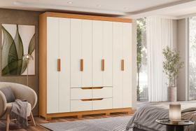 Guarda Roupa Doble 8 Portas e 4 Gavetas - Cinamomo Off White - Albatroz Guarda Roupa Doble 8 Portas e 4 Gavetas - Cinamomo Off White - Albatroz