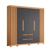 Guarda Roupa Doble Casal 6 Portas Freijó/Titanium - ABZ Guarda Roupa Doble Casal 6 Portas Freijó/Titanium - ABZ