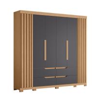 Guarda Roupa Doble Casal Ripado 6 Portas 4 Gavetas MDP Albatroz