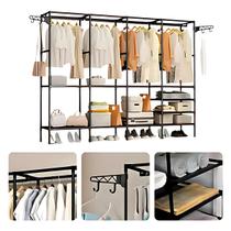 Guarda Roupa Dobrável Closet Aberto Armario Organizador De Roupas Arara De Parede Organizador De Sapatos Sandálias Chinelos Tênis Com Cabide Roupa