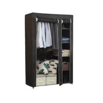Guarda-Roupa Dobrável Duplo com 4 Prateleiras Cabideiro e Sapateira Compacta Portátil Cor:RoxoTamanho:U Guarda-Roupa Dobrável Duplo com 4 Prateleiras Cabideiro e Sapateira Compacta Portátil Cor:RoxoTamanho:U