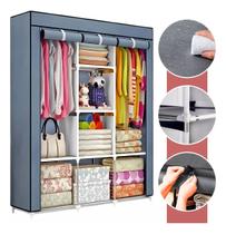 Guarda Roupa Dobrável Kontuz Home Organizador Portátil Armário Grande Cor Azul