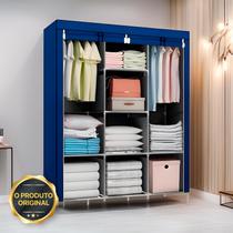 Guarda Roupa Dobrável Organizador De Roupa Azul 88130b