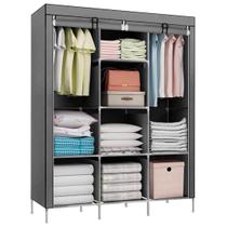 Guarda Roupa Dobrável Organizador De Roupa Cinza 88130b