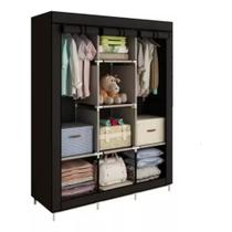 Guarda Roupa Dobrável Organizador Portátil Armário Preto - PGB