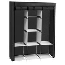 Guarda Roupa Dobrável Organizador Portátil Armário Preto