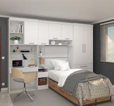 Guarda Roupa Dormitório Modulado Alpes Solteiro Bancada de Estudo - Roupeiro Luciane M05