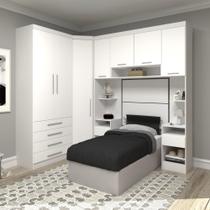 Guarda Roupa Dormitório Modulado Alpes Solteiro Canto - Roupeiro Luciane M06