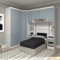 Guarda Roupa Dormitório Modulado Alpes Solteiro Canto - Roupeiro Luciane M06