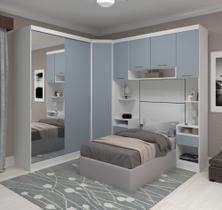 Guarda Roupa Dormitório Modulado Alpes Solteiro Espelho Porta Correr - Luciane M01E Guarda Roupa Dormitório Modulado Alpes Solteiro Espelho Porta Correr - Luciane M01E