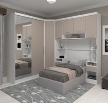 Guarda Roupa Dormitório Modulado Alpes Solteiro Espelho Porta Correr - Luciane M01E