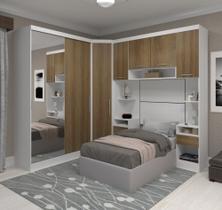 Guarda Roupa Dormitório Modulado Alpes Solteiro Espelho Porta Correr - Luciane M01E
