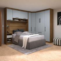 Guarda Roupa Dormitório Modulado Casal 1,38 m Canto Paris Luciane M15 Cor:Azul
